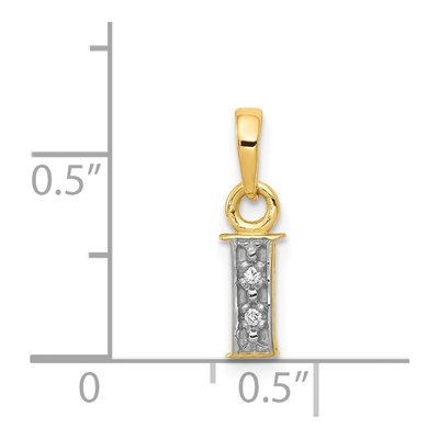 14K Yellow Gold Diamond Initial I Pendant – view 4