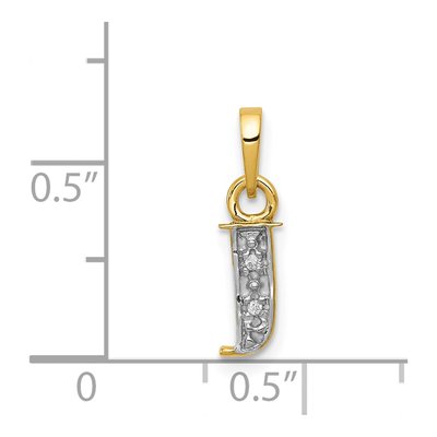 14K Yellow Gold Diamond Letter J Pendant – view 4