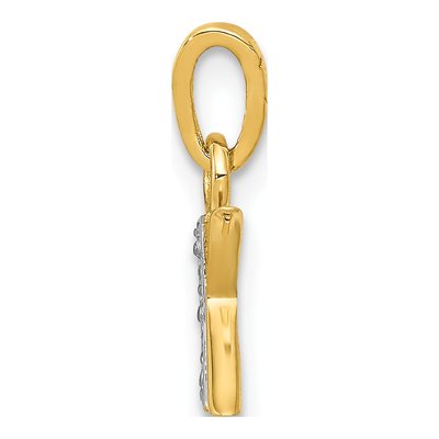 14K Yellow Gold Diamond Letter K Pendant – view 3