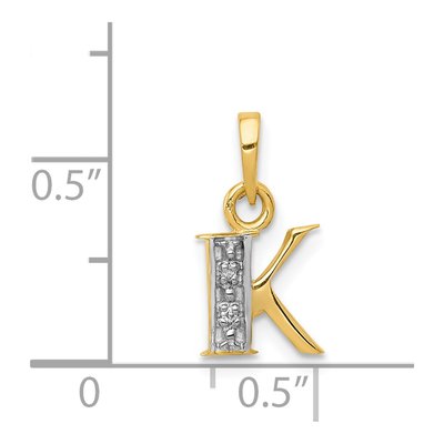 14K Yellow Gold Diamond Letter K Pendant – view 4