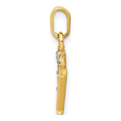 14K Yellow Gold Diamond Letter M Pendant – view 3