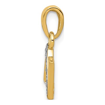 14K Yellow Gold Diamond Letter N Pendant – view 3