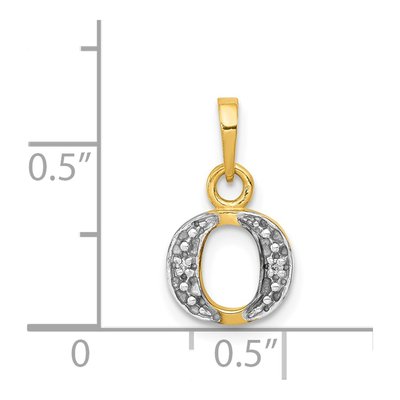 14K Yellow Gold Diamond Letter O Pendant – view 4