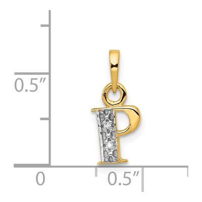 14K Yellow Gold Diamond Letter P Pendant – view 4