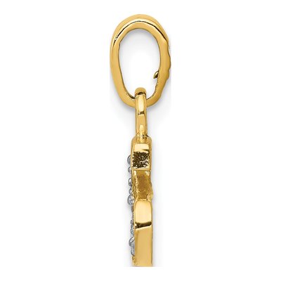14K Yellow Gold Diamond Letter S Pendant – view 3