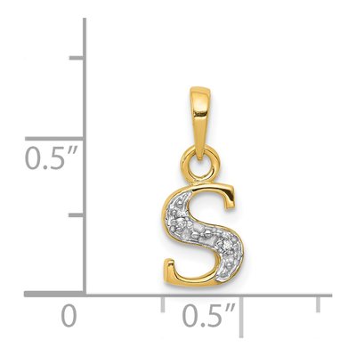 14K Yellow Gold Diamond Letter S Pendant – view 4