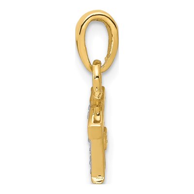 14K Yellow Gold Diamond Letter T Pendant – view 3
