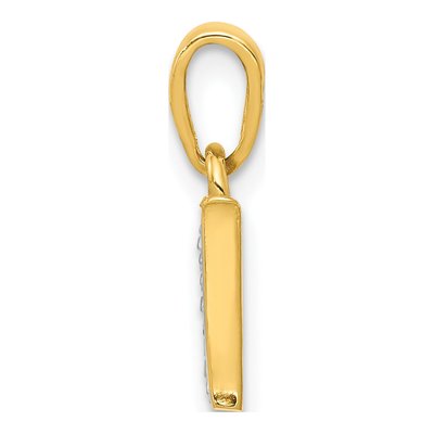 14K Yellow Gold Diamond Letter W Pendant – view 3