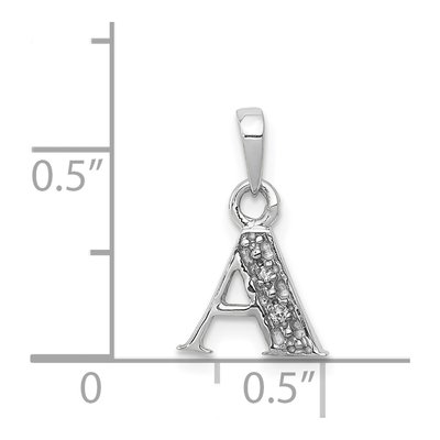 14K White Gold Diamond Letter A Pendant – view 3