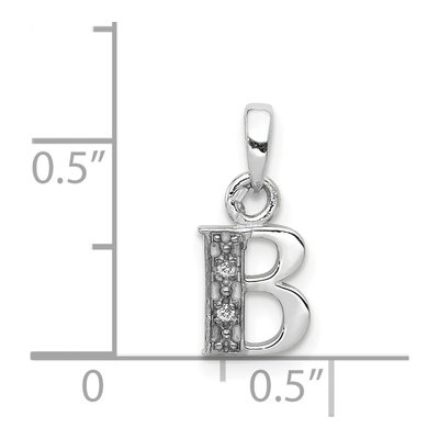 14K White Gold Diamond Letter B Pendant – view 4