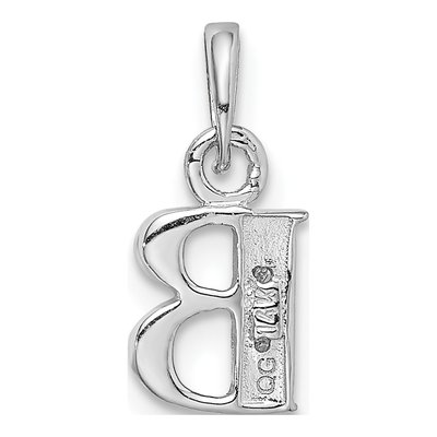 14K White Gold Diamond Letter B Pendant – view 5