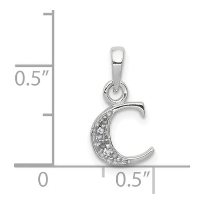 14K White Gold Diamond Letter C Pendant – view 4