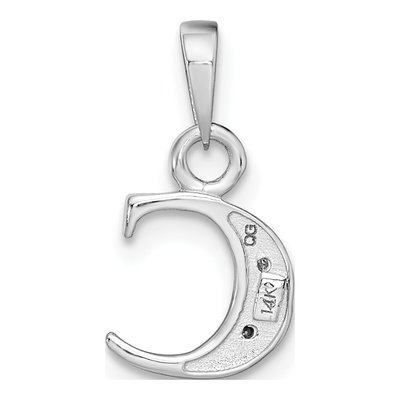 14K White Gold Diamond Letter C Pendant – view 5