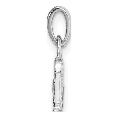14K White Gold Diamond Letter D Pendant – view 3