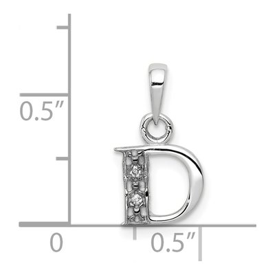 14K White Gold Diamond Letter D Pendant – view 4