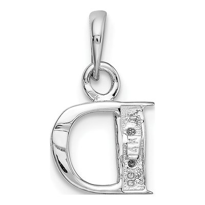 14K White Gold Diamond Letter D Pendant – view 5