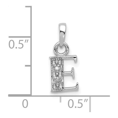 14K White Gold Diamond Letter E Pendant – view 4