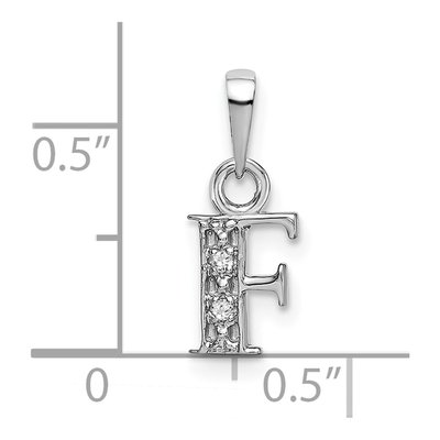 14K White Gold Diamond Letter F Pendant – view 4