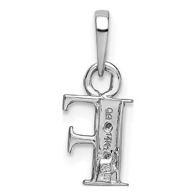 14K White Gold Diamond Letter F Pendant – view 5