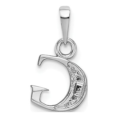 14K White Gold Diamond Letter G Pendant – view 5