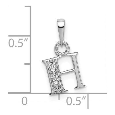 14K White Gold Diamond Letter H Pendant – view 4