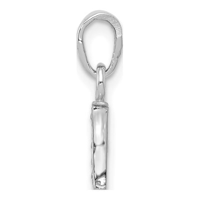 14K White Gold Diamond Letter I Initial Pendant – view 3