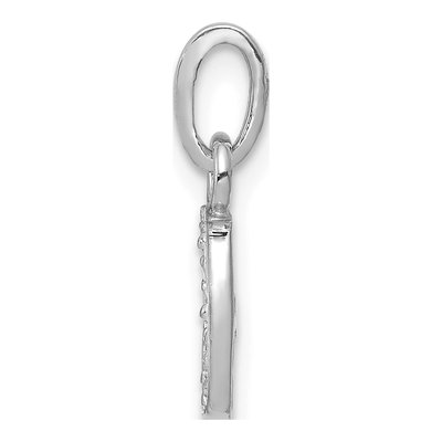 14K White Gold Diamond Letter J Pendant – view 3