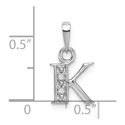 14K White Gold Diamond Letter K Pendant – view 4
