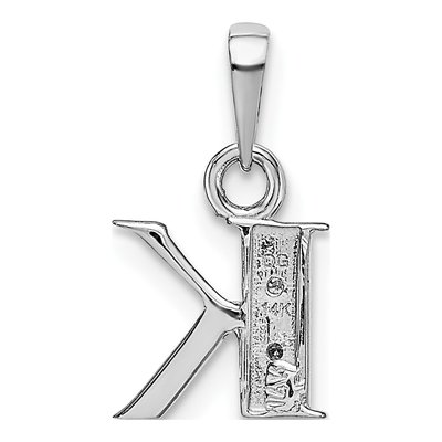 14K White Gold Diamond Letter K Pendant – view 5