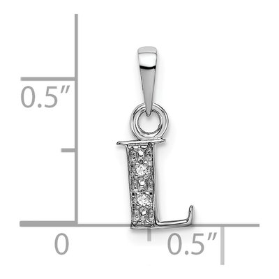 14K White Gold Diamond Letter L Pendant – view 4