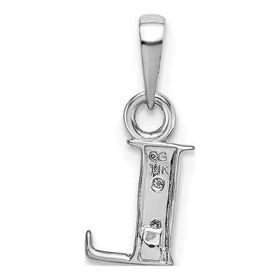 14K White Gold Diamond Letter L Pendant – view 5