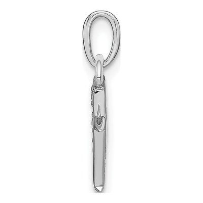 14K White Gold Diamond Letter M Pendant – view 3