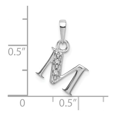14K White Gold Diamond Letter M Pendant – view 4