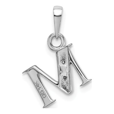 14K White Gold Diamond Letter M Pendant – view 5