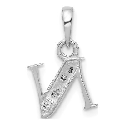 14K White Gold Diamond Letter N Pendant – view 4