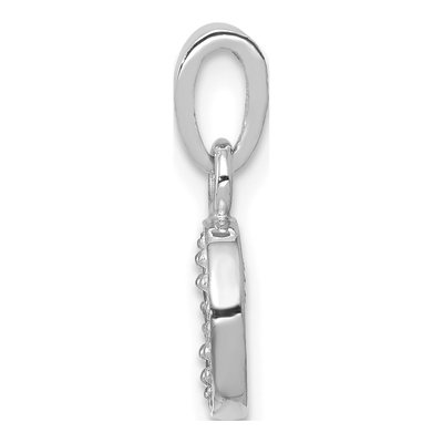 14K White Gold Diamond Letter O Pendant – view 3