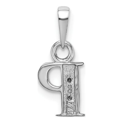 14K White Gold Diamond Letter P Pendant – view 5