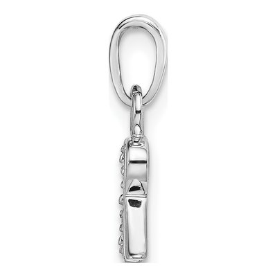 14K White Gold Diamond Letter R Pendant – view 3