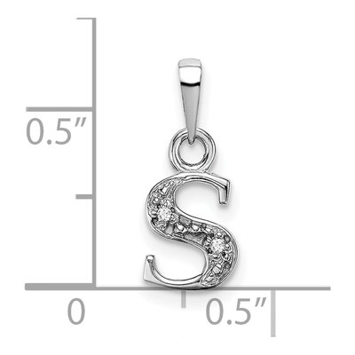14K White Gold Diamond Letter S Pendant – view 4