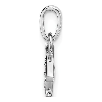 14K White Gold Diamond Letter T Pendant – view 3