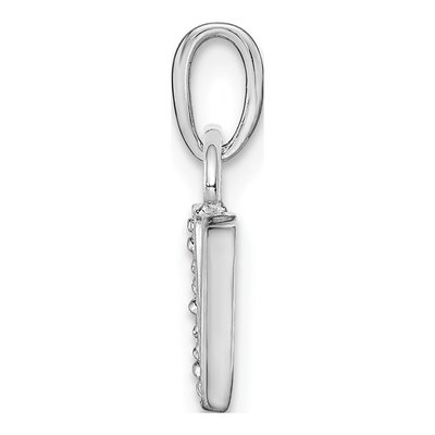14K White Gold Diamond Letter V Pendant – view 3