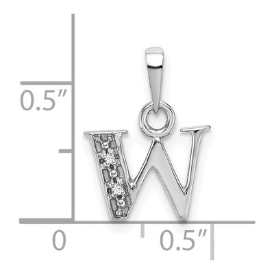 14K White Gold Diamond Letter W Pendant – view 4
