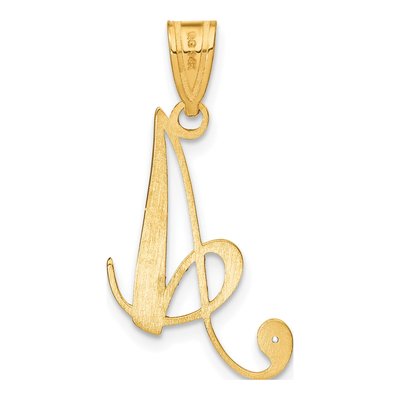 14K Yellow Gold Diamond Letter A Pendant – view 4