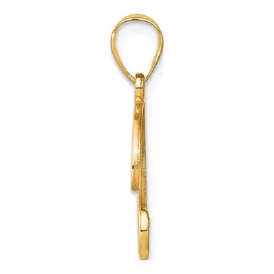 14K Yellow Gold Diamond Script Letter B Pendant – view 3