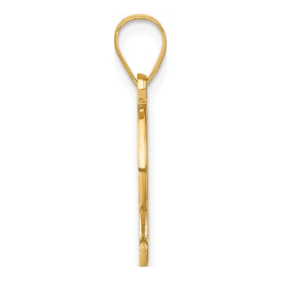 14K Yellow Gold Diamond Script Letter D Pendant – view 2