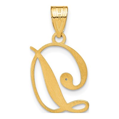 14K Yellow Gold Diamond Script Letter D Pendant – view 3