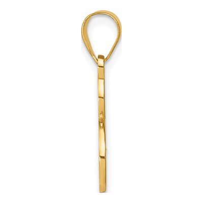 14K Yellow Gold Diamond Script Letter E Pendant – view 3