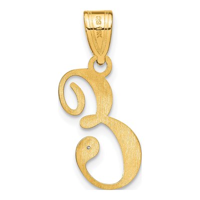 14K Yellow Gold Diamond Script Letter E Pendant – view 4