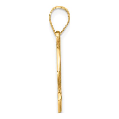 14K Yellow Gold Diamond Script Letter F Pendant – view 3
