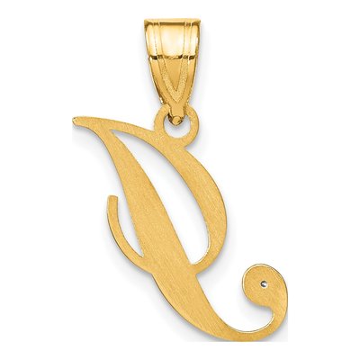 14K Yellow Gold Diamond Script Letter I Pendant – view 3